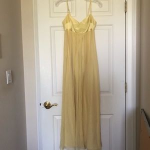 BCBGMaxAzria yellow chiffon floor length gown